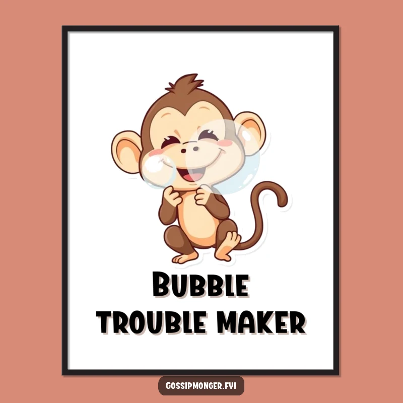 Funny Monkey Digital Art: Mischievous Blower Ready For Hilarious Framing
