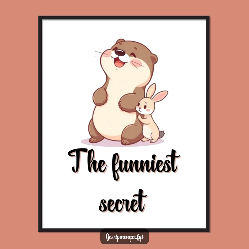 Funny Otter Digital Art, Amused Whisper Watcher, Hilarious Instant Gift!