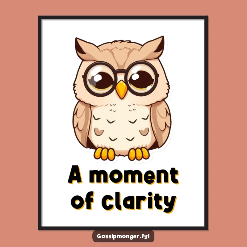 Funny Surprised Owl Digital Print: Instant Shocking Gentleman Art for Your Walls