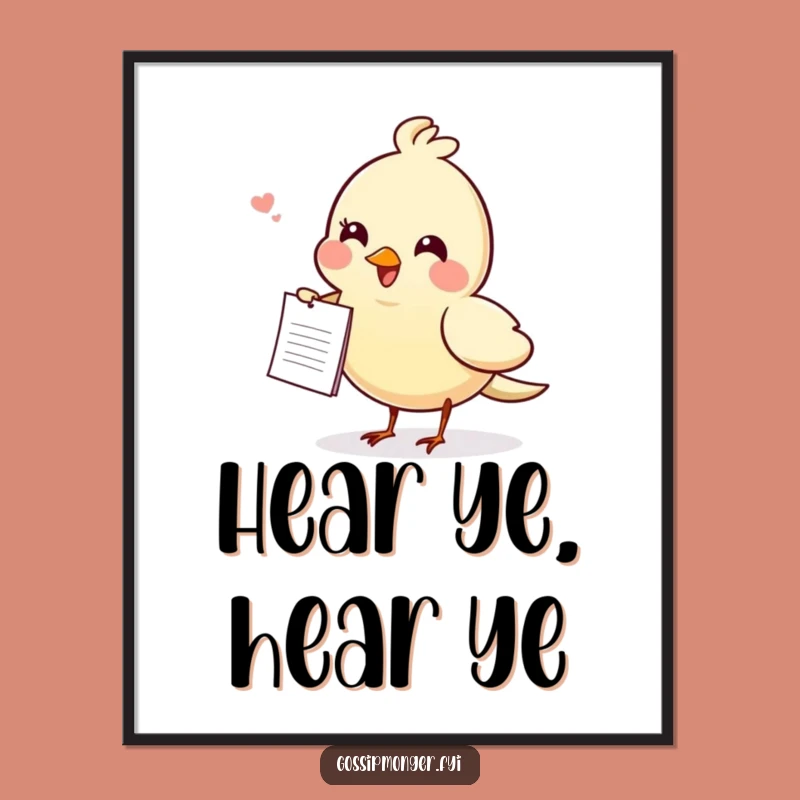 Funny Gossiping Bird Digital Art - Instant Cheerful Decor