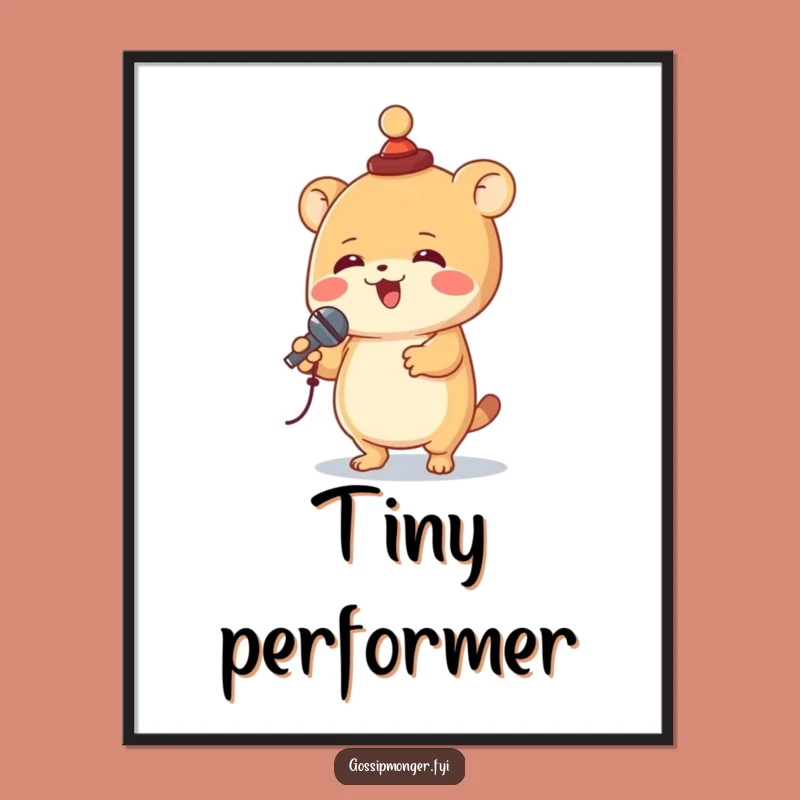 Funny Singing Creature Digital Print - Joyful Performer Instant Art Download