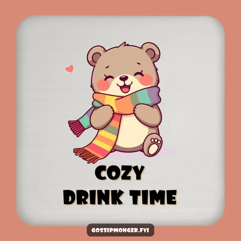 Funny Bear Coaster: Joyful Knitter Protecting Surfaces With Hilarious Charm