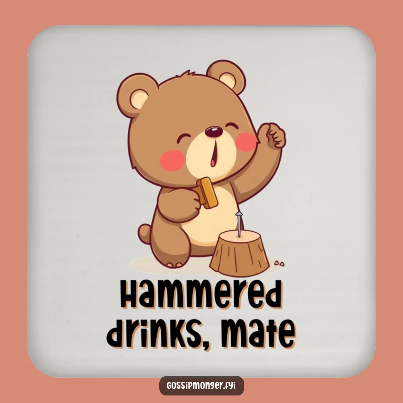Funny Bear Coaster: Determined DIYer Protecting Surfaces With Hilarious Charm