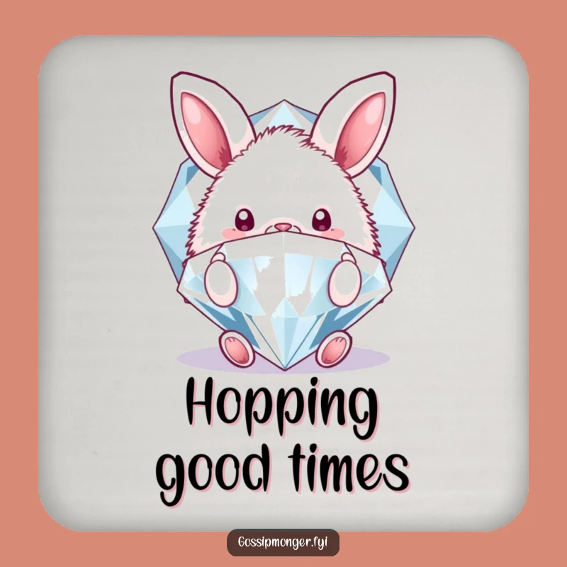 Funny Bunny Diamond Drink Coaster - Protect Surfaces with Sparkle