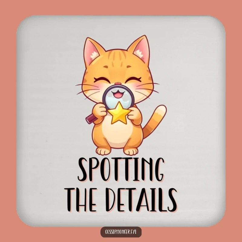 Funny Cat Coaster: Star Protection, A Hilarious Gift for Tables