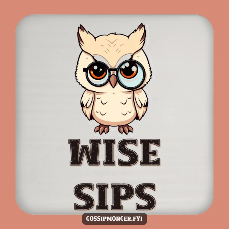 Funny Sly Owl Drink Coasters - Protect Surfaces with Sophisticated Humor - Funny Gift