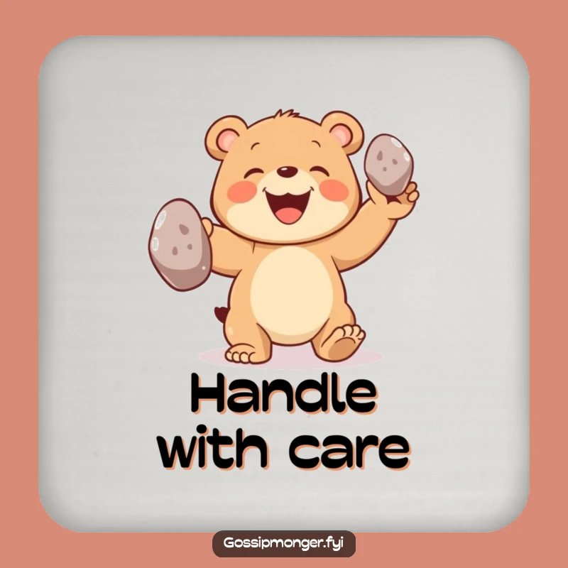 Funny Bear Coasters, Juggling Cub Mats, Hilarious Gift!