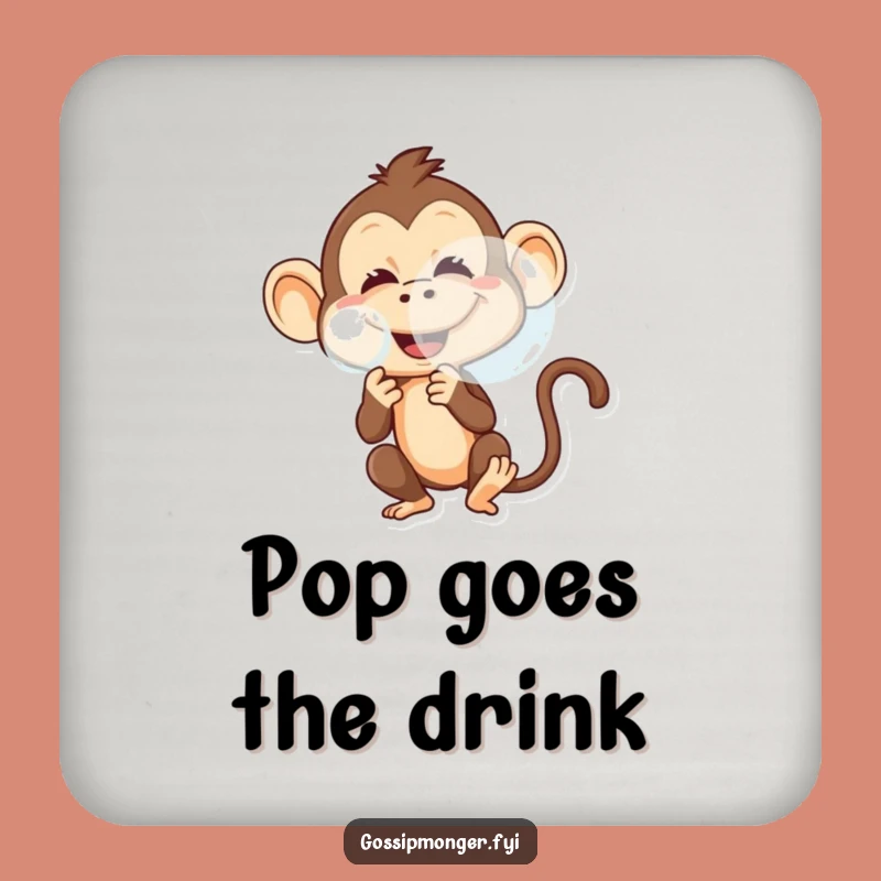 Funny Monkey Coaster: Mischievous Blower Protecting Surfaces With Hilarious Charm