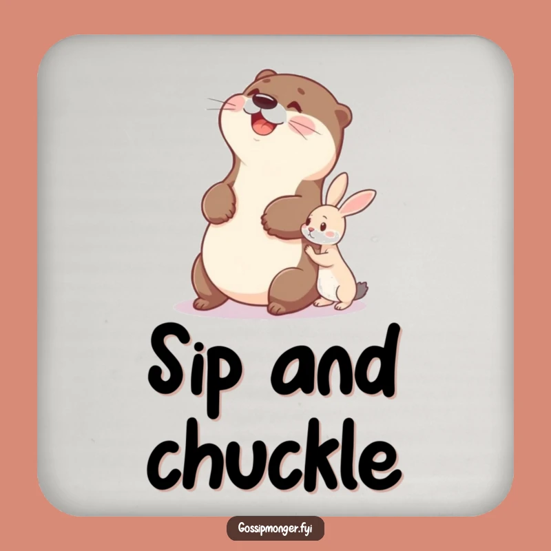 Funny Otter Coasters, Belly Slap Drink Mats, Hilarious Gift!