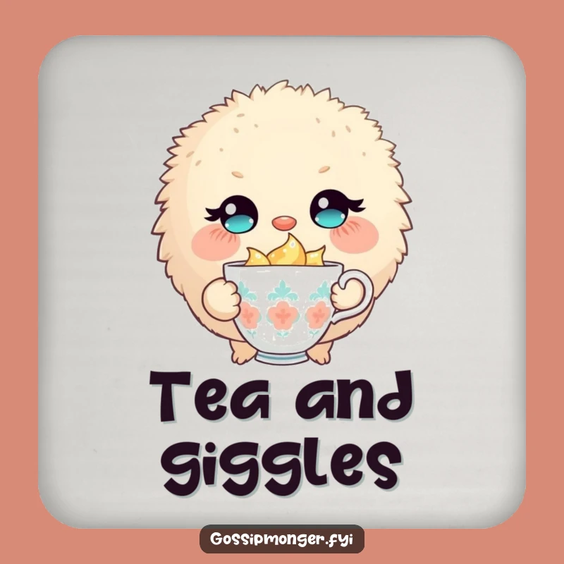 Funny Fluffy Creature Coaster: Winking Teacup Protector, Perfect Humorous Table Gift!