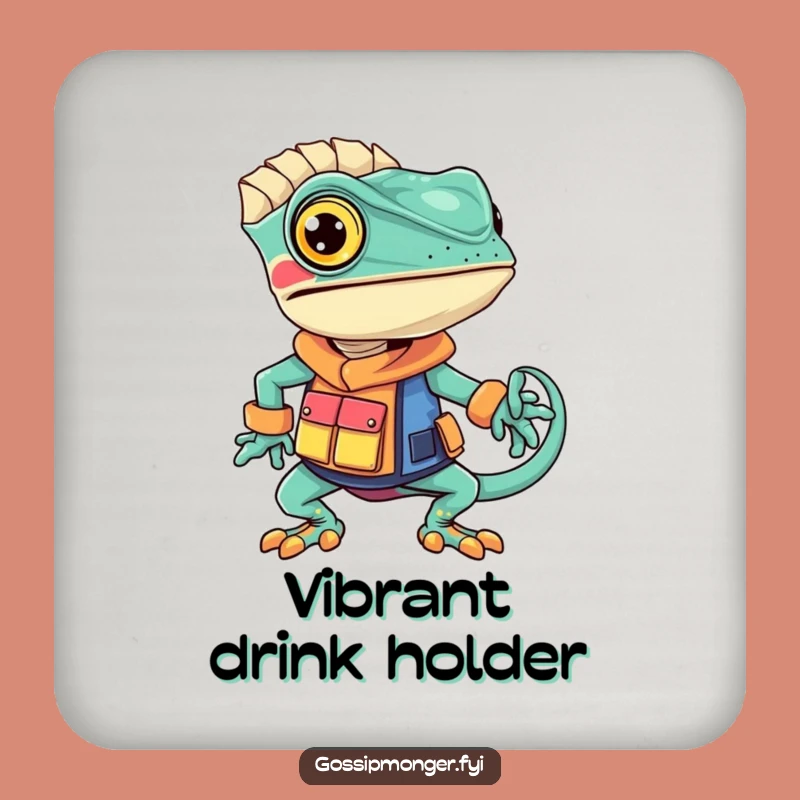 Funny Chameleon Fashion Coaster - Hilarious Style Protection for Surfaces