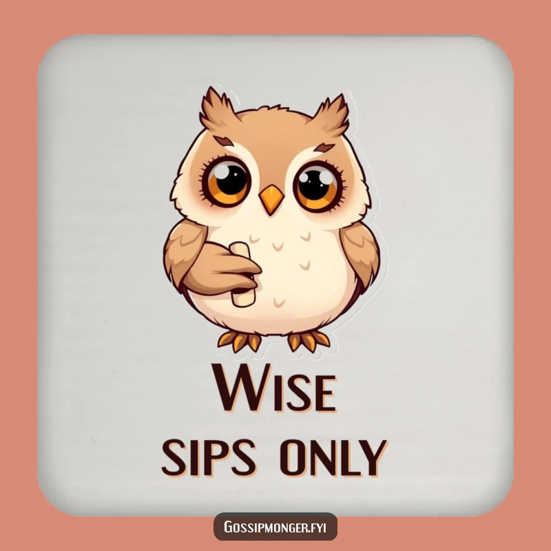 Funny Owl Scroll Coaster: Protect Surfaces With Scholarly Charm