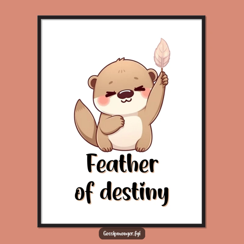 Funny Playful Otter Poster: Whimsical Wall Art For Joyful Spaces