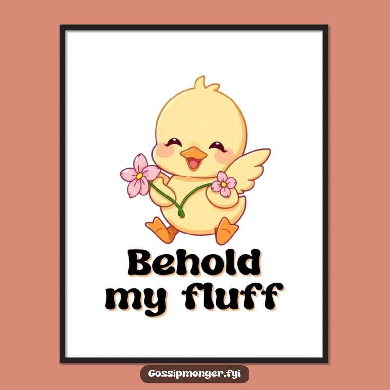 Funny Duckling Flower Poster: Bring Joyful Fluttering Art into Your Space Today
