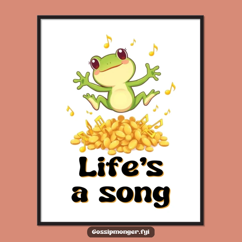 Funny Frog Poster: Musical Leap Art, A Hilarious Gift for Melodious Spaces