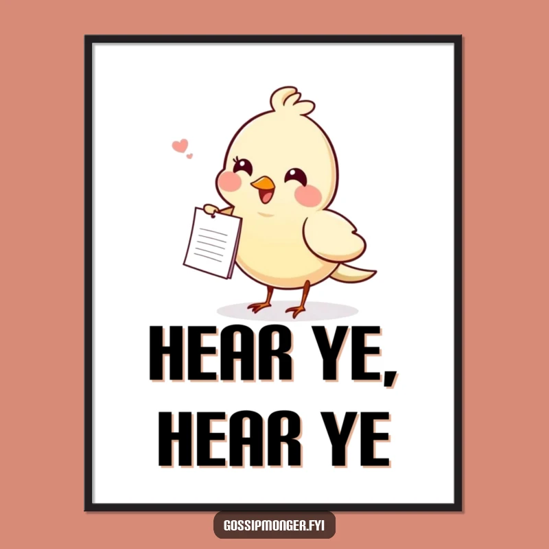 Funny Gossiping Bird Poster - Cheerful Avian Wall Art