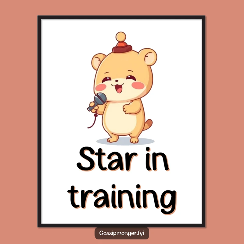 Funny Singing Creature Poster - Joyful Performer Art Print for Stage Lovers