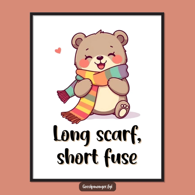 Funny Bear Wall Art: Cozy Knitter For A Hilarious Home Decor Gift