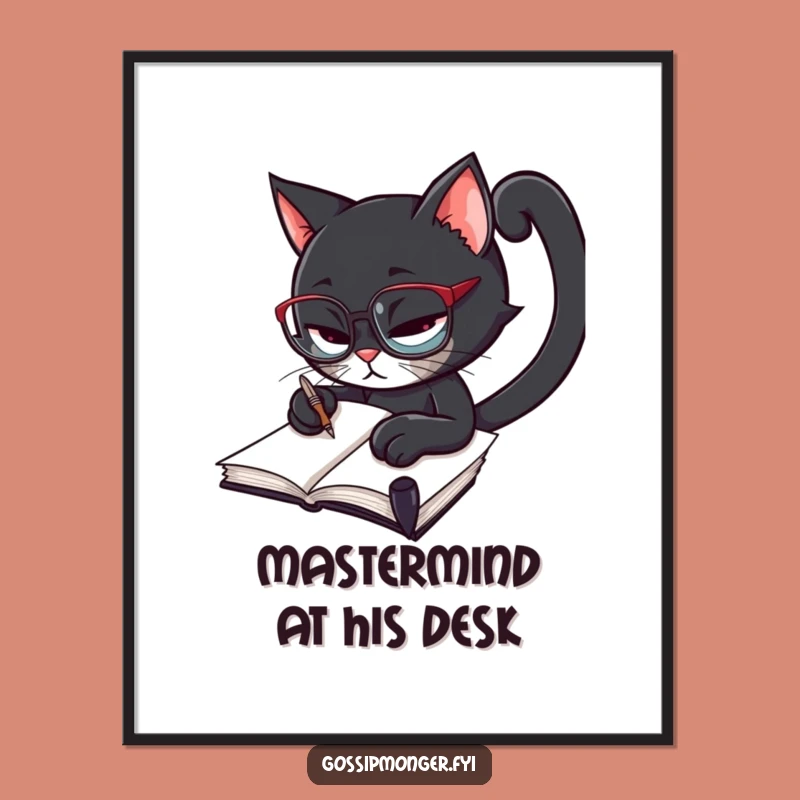 Funny Feline Philosopher Poster: Inspiring Literary Wall Art Gift