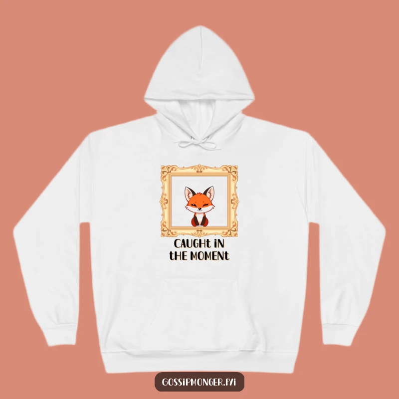 Cozy Funny Fox Frame Hoodie: Warm & Playful Art Lover Apparel