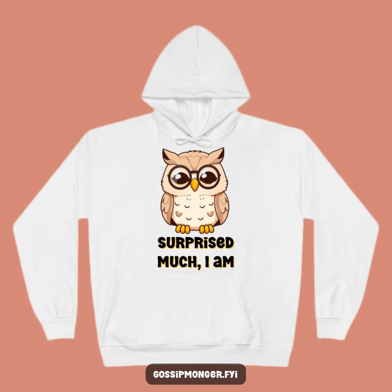 Cozy Funny Surprised Owl Hoodie: Warm Up with Shocked Gentlemanly Style