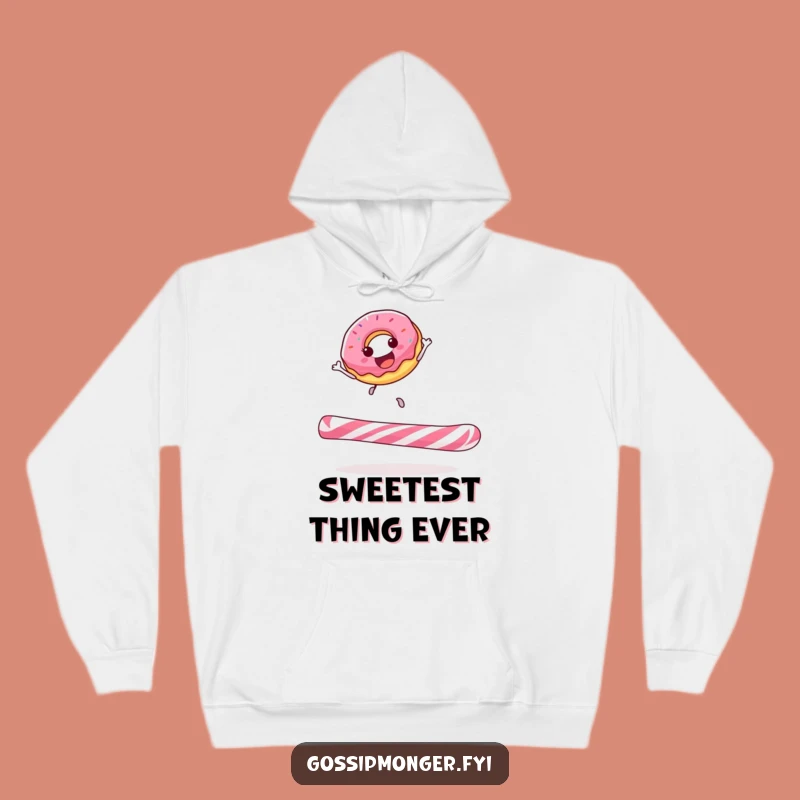 Funny Donut Candy Cane Hoodie - Cozy & Hilarious Sweet Treat Apparel for Winter