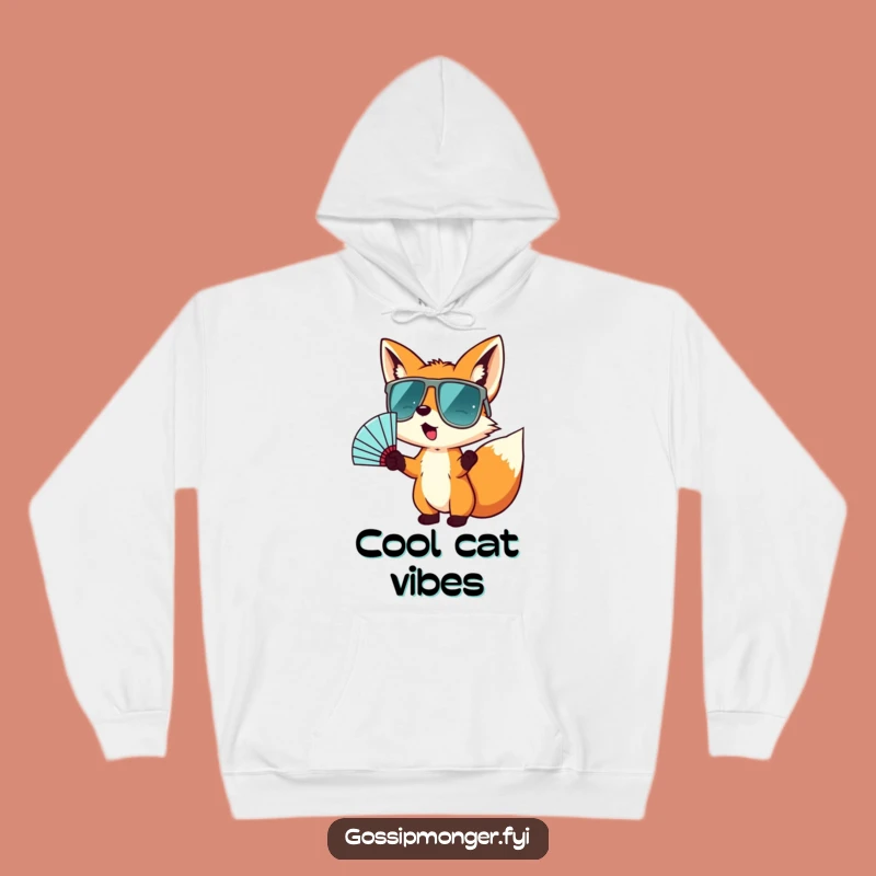 Funny Fox Sunglasses Fan Hoodie: Cozy Cool Wild Gesturing Sweatshirt