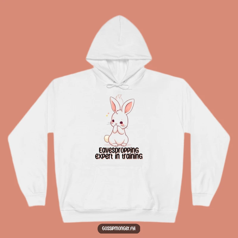 Funny Kawaii Rabbit Secret Whisper Hoodie, Cozy Fluffy Ear Bunny Lover Gift