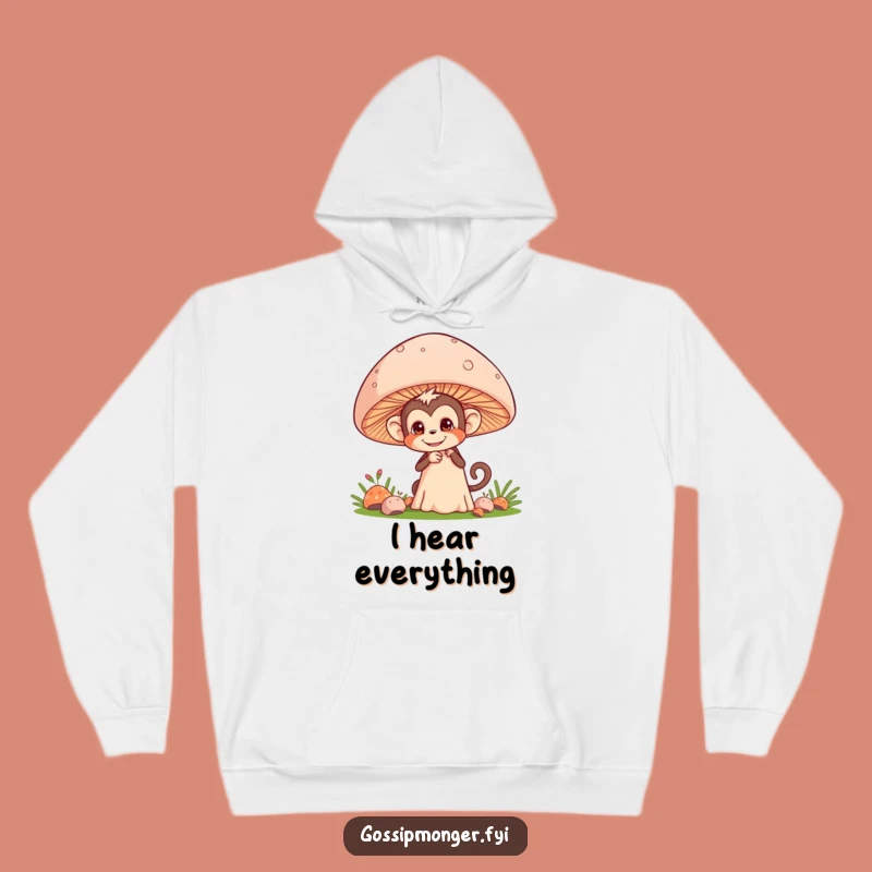 Funny Monkey Hoodie: Mischievous Mushroom Spy Hoodie, Ultimate Cozy Funny Gift