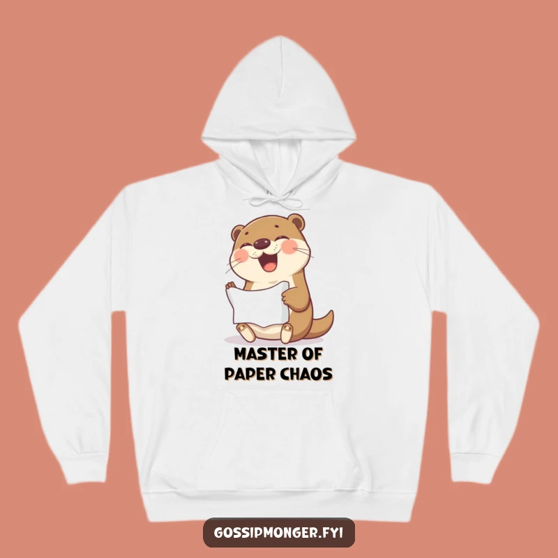 Funny Otter Hoodie: Cozy Giggling Otter with Crumpled Paper, Warm & Hilarious Gift