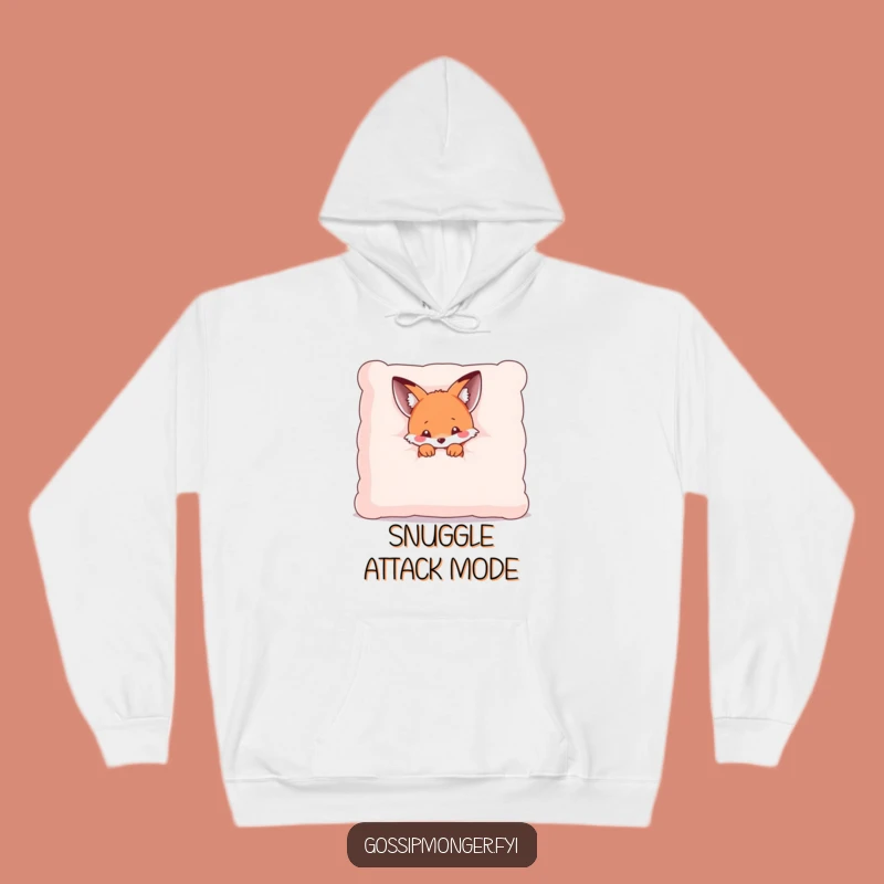 Funny Kawaii Fox Pillow Hoodie: Cozy Shy Character, Perfect Funny Gift