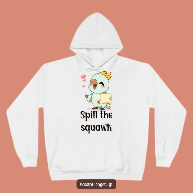 Funny Parrot Hoodie: Chatterbox Bird Scroll Hoodie, Ultimate Cozy Funny Gift