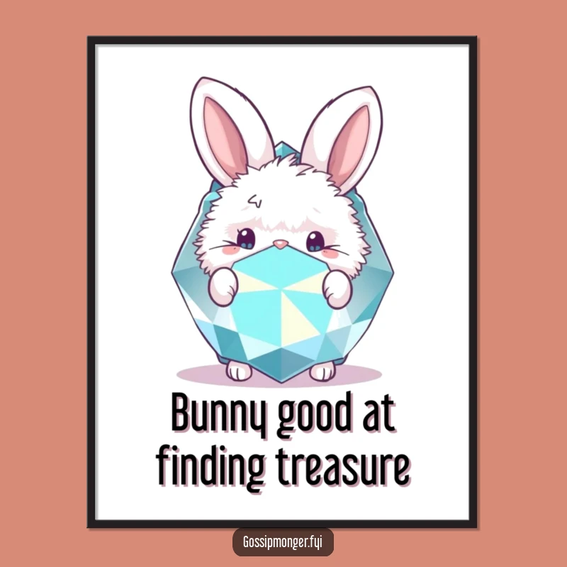 Free Printable Wall Art: Bunny Gem, Enchanting Downloadable Decor for a Magical Touch
