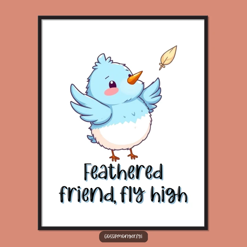 Free Printable Bird Wall Art: Whimsical Feather Chase DIY Downloadable Art