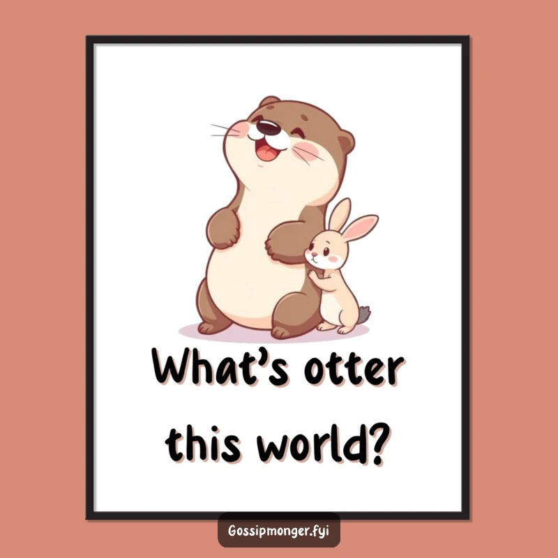 Free Printable Otter Art: Belly Slapping Laughs, Downloadable Wall Art for Humorous Decor