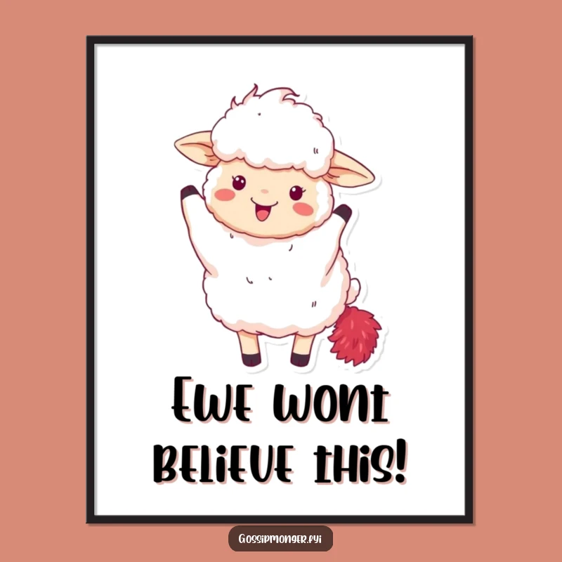 Free Printable Wall Art: Fluffy Sheep Diva for Humorous Downloadable Decor