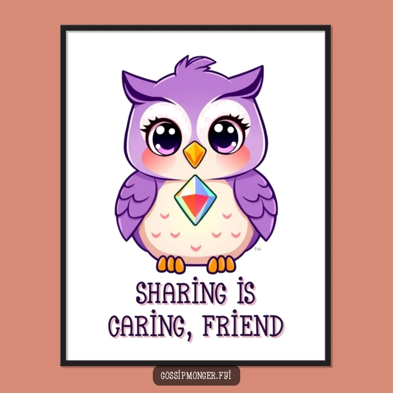 Funny Owl Art Free Printable: Sharing Gem Downloadable Wall Decor
