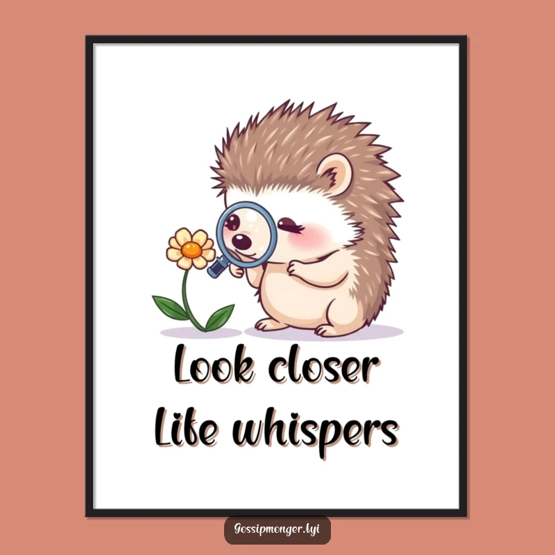 Free Printable Wall Art: Hedgehog Explorer - Curious Downloadable Decor