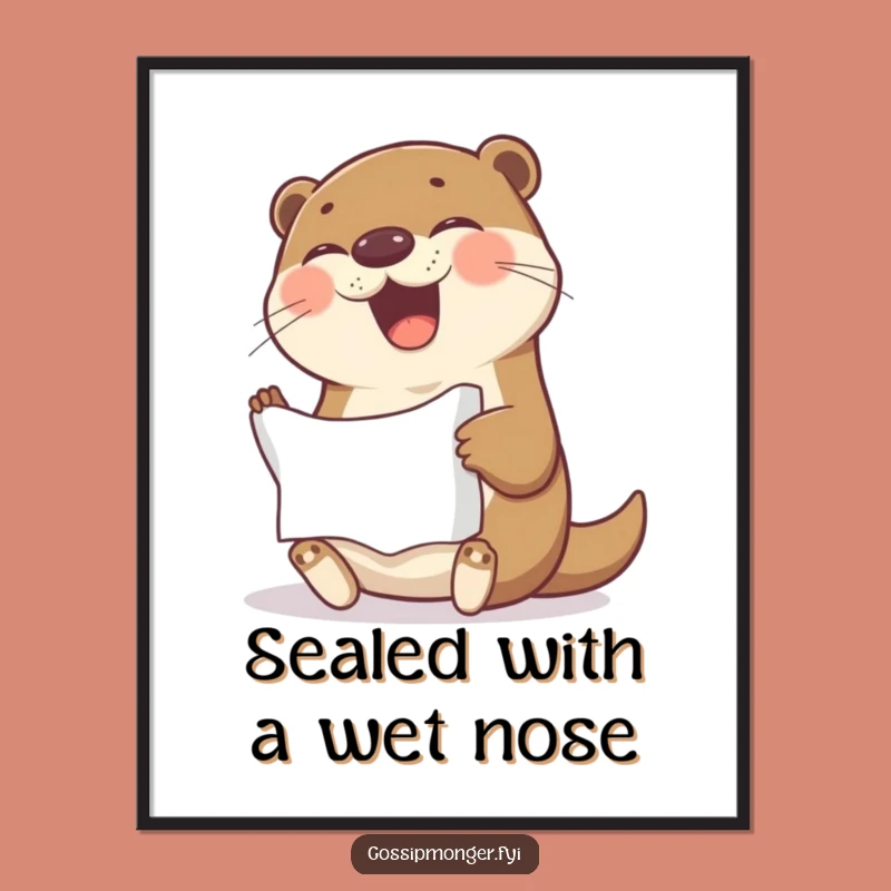 Funny Free Printable Wall Art: Giggling Otter Poster, Perfect Downloadable Decor