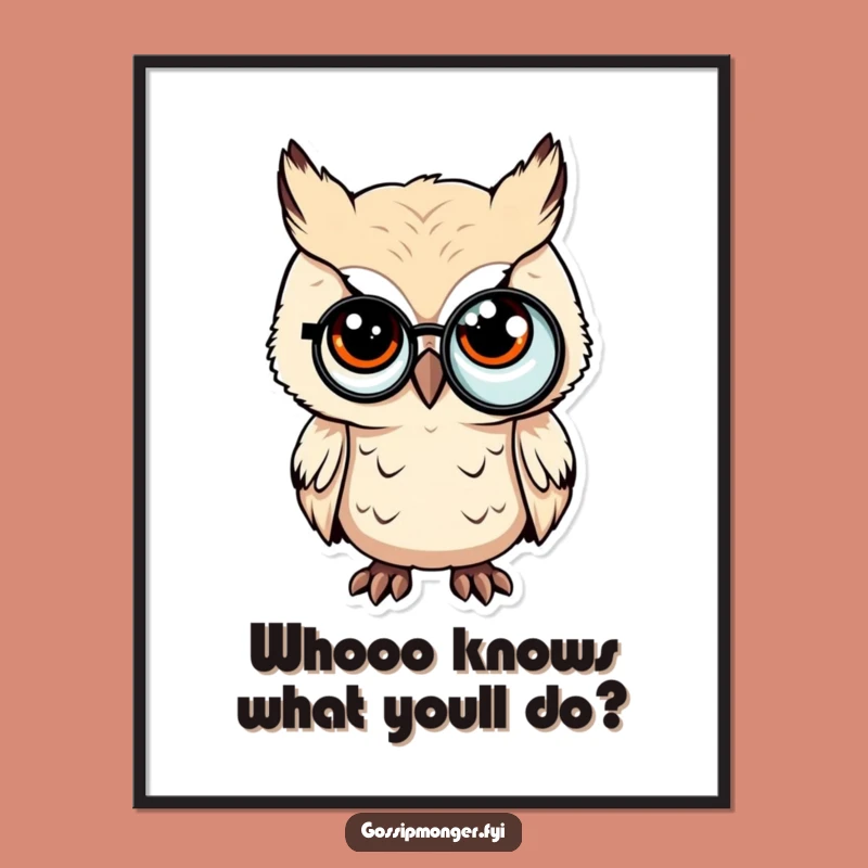 Free Printable Wall Art: Sly Owl for Humorous Downloadable Decor