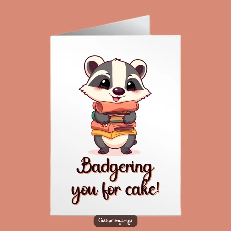 Free Printable Birthday Card: Badger Gossip Funnies Funny Downloadable Gift