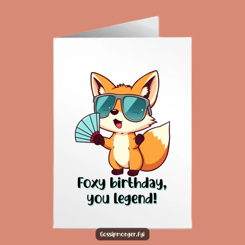Free Printable Birthday Card: Fox Fanatic Fun Funny Downloadable Gift