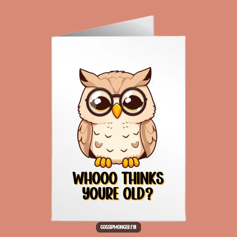 Free Printable Birthday Card: Surprised Owl Monocle Fun - Downloadable E-Card