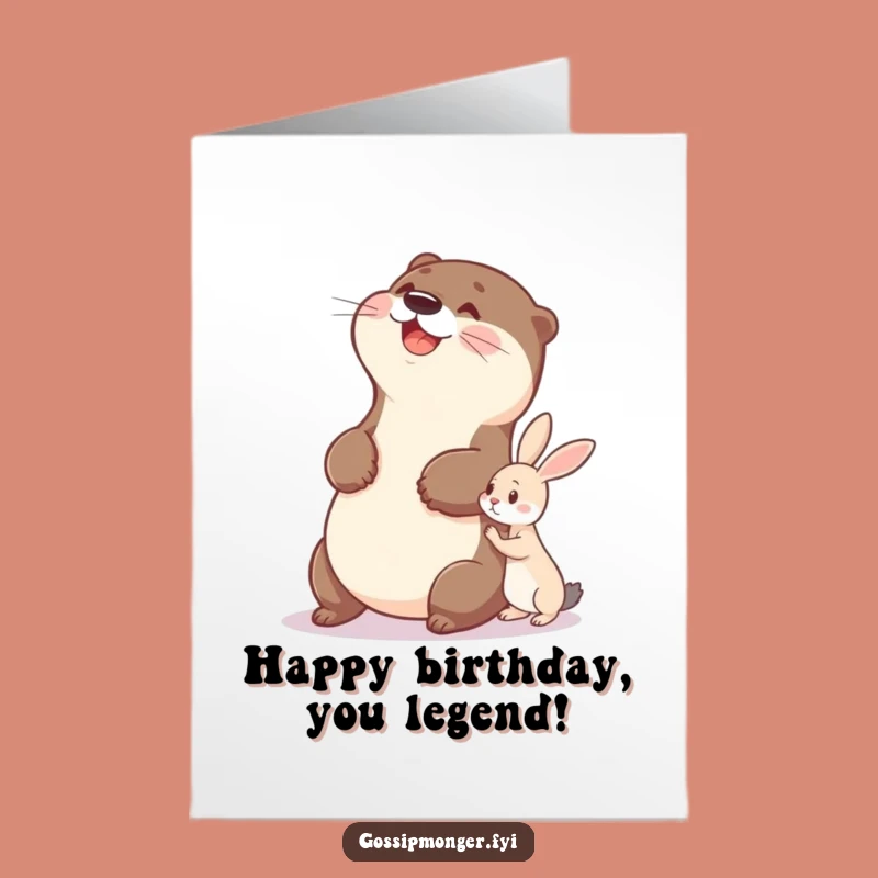 Free Printable Otter Birthday Card: Laughing at Rabbit Secrets, Downloadable DIY Gift