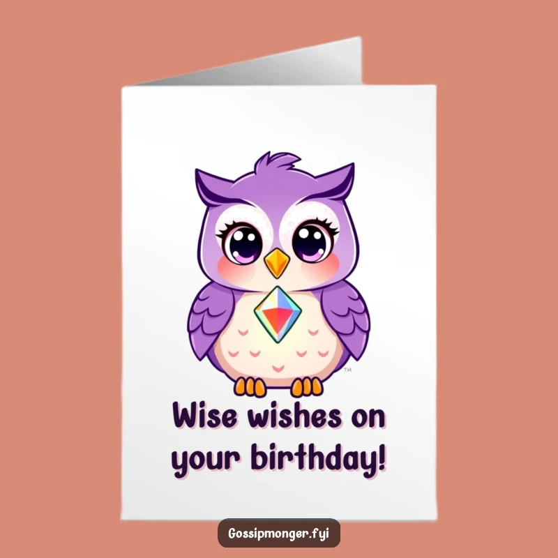 Funny Owl Birthday Card: Sharing Gem Free Printable Download Gift
