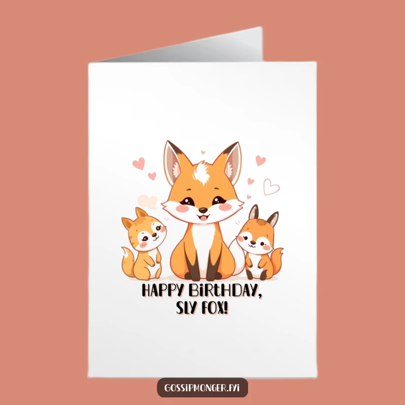 Free Printable Birthday Card: Fox Gossip, Fun Downloadable Gift for a Party Animal