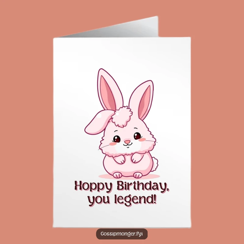 Free Printable Birthday Card: Bunny Peeking, Secret Ear, Funny Gift
