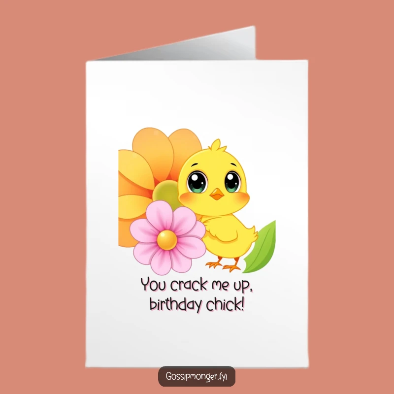 Funny Free Printable Birthday Card: Chick Whispering Secrets Design - Downloadable Laughs