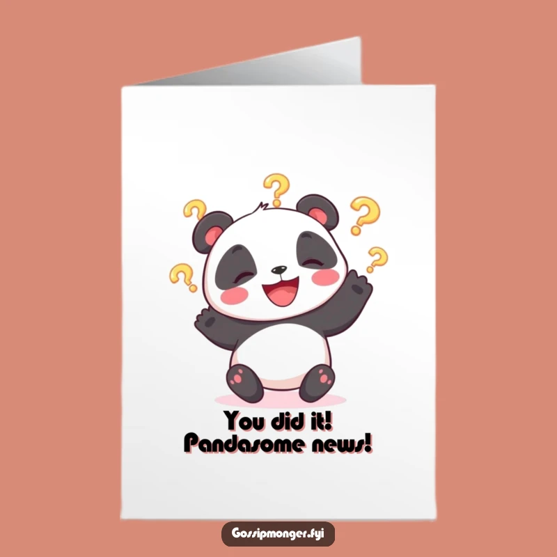 Congrats Card Free Printable: Panda Juggling Questions for Your Big Win Download