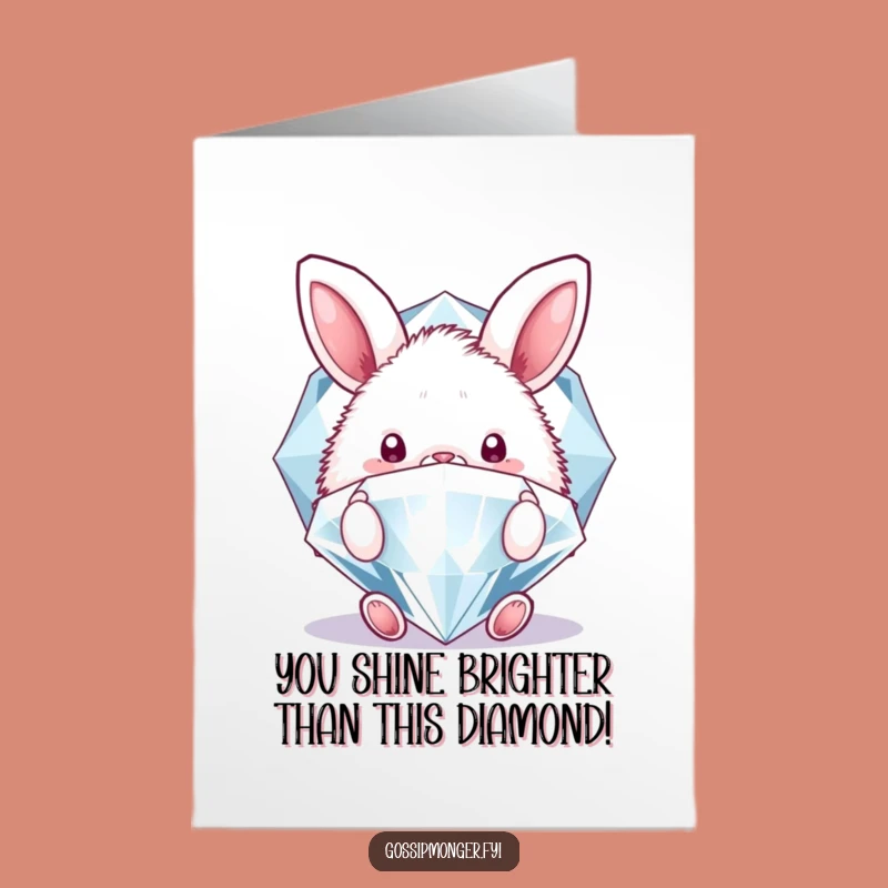 Free Printable Congrats Card: Bunny Diamond Funny Downloadable Greeting